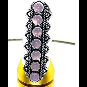 Rose Quartz Crystal and Sterling Silver Intention Ring